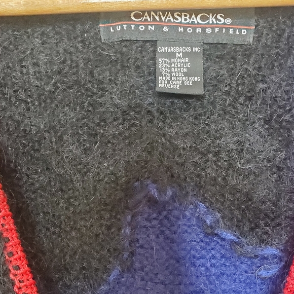 Vintage Cavasbacks Lutton & Horsfield Mohair 80's Cardigan Sweater Size Medium - Picture 5 of 5